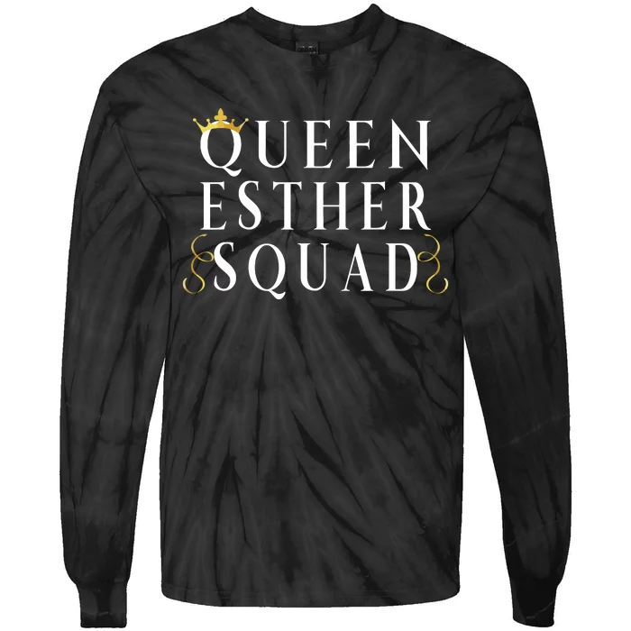 Queen Esther Squad Purim Jewish Festival Tie-Dye Long Sleeve Shirt