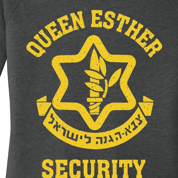 Queen Esther Security Funny Purim Costume Idf Tzahal Israel Women's Perfect Tri Tunic Long Sleeve Shirt