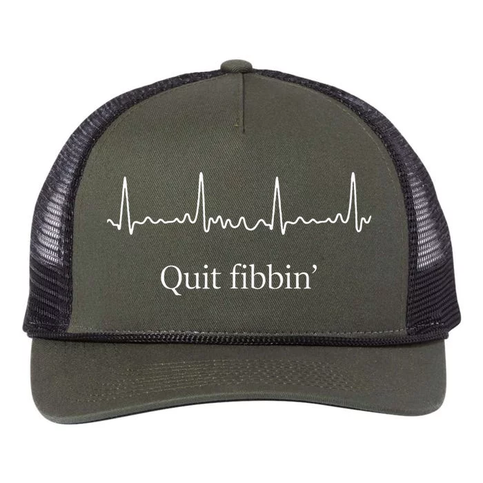 Quit Fibbin Atrial Fibrillation Funny Medical Retro Rope Trucker Hat Cap