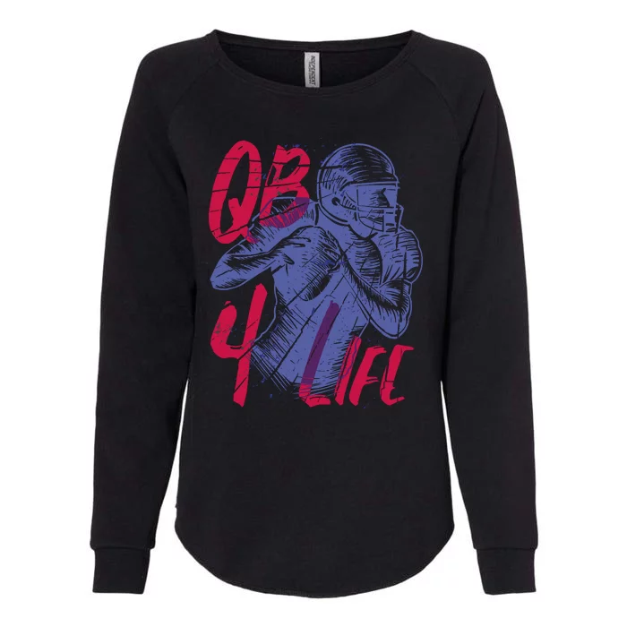 Quarterback For Life Football Player Womens California Wash Sweatshirt