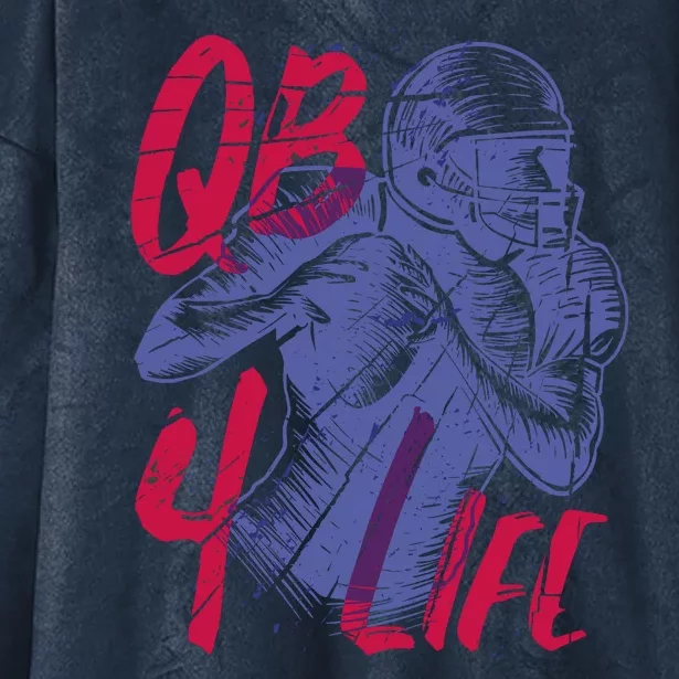 Quarterback For Life Football Player Hooded Wearable Blanket