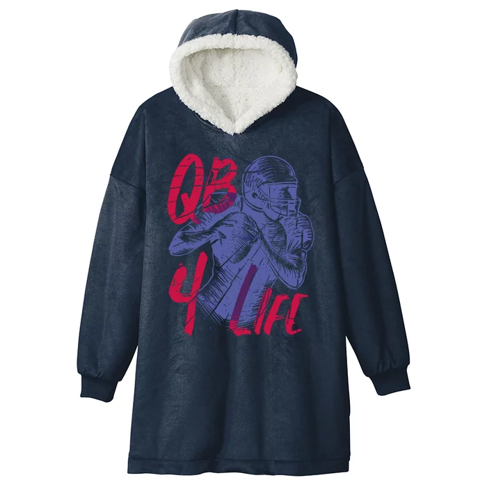 Quarterback For Life Football Player Hooded Wearable Blanket