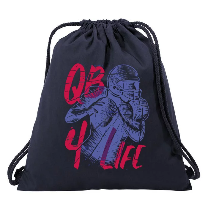 Quarterback For Life Football Player Drawstring Bag