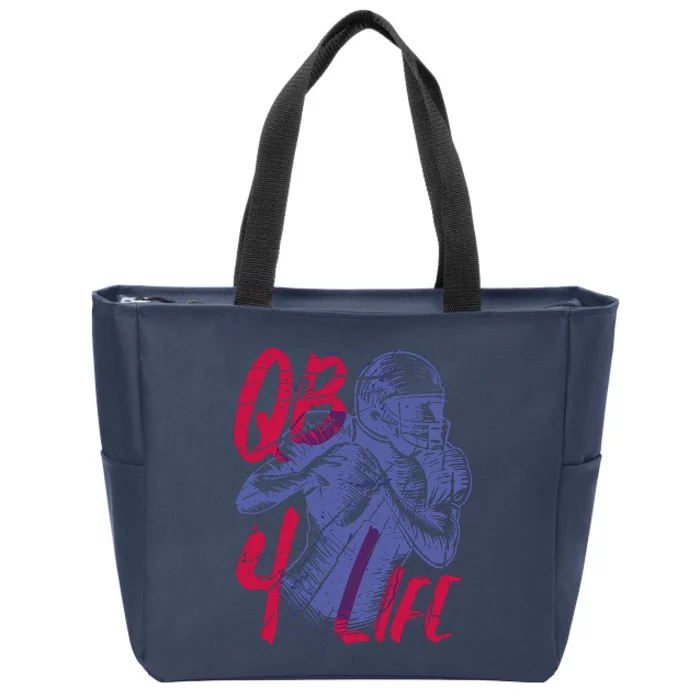 Quarterback For Life Football Player Zip Tote Bag