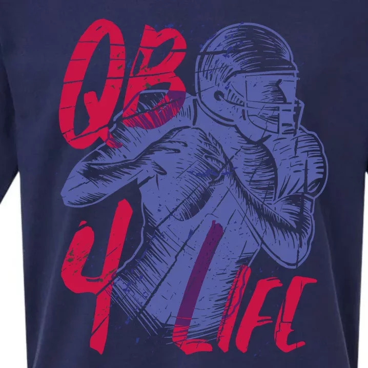 Quarterback For Life Football Player Sueded Cloud Jersey T-Shirt