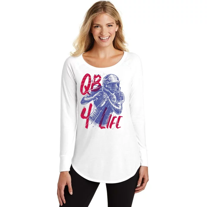 Quarterback For Life Football Player Women's Perfect Tri Tunic Long Sleeve Shirt