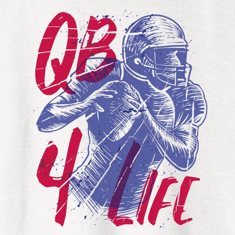 Quarterback For Life Football Player Women's Crop Top Tee