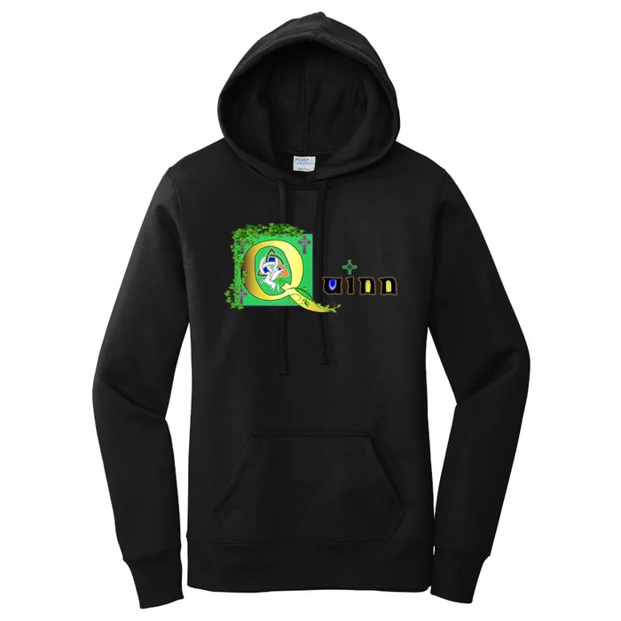 Quinn Family Name In A Celtic, Illuminated Letter Style Women's Pullover Hoodie