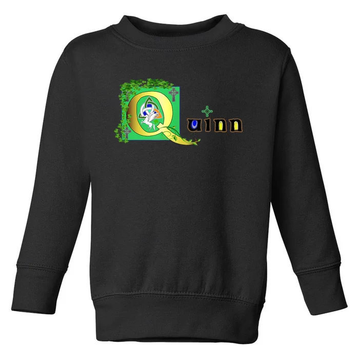 Quinn Family Name In A Celtic, Illuminated Letter Style Toddler Sweatshirt