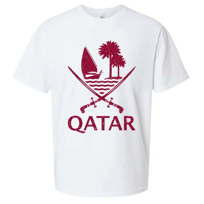 Qatar Flag Qatari Emblem Arms Sueded Cloud Jersey T-Shirt