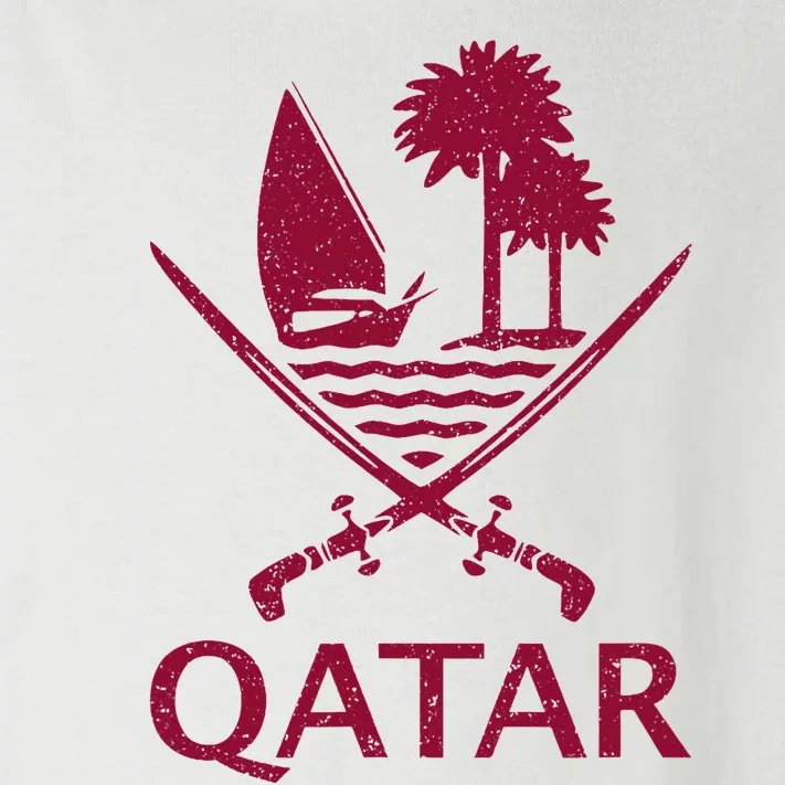 Qatar Flag Qatari Emblem Arms Toddler Long Sleeve Shirt