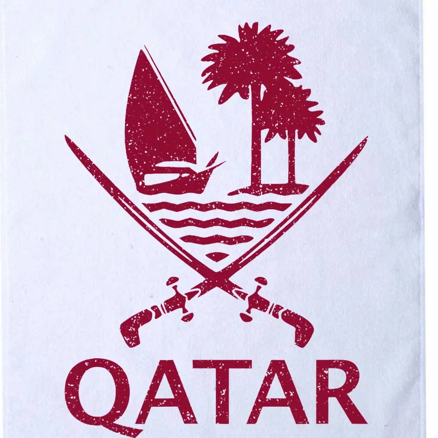 Qatar Flag Qatari Emblem Arms Platinum Collection Golf Towel