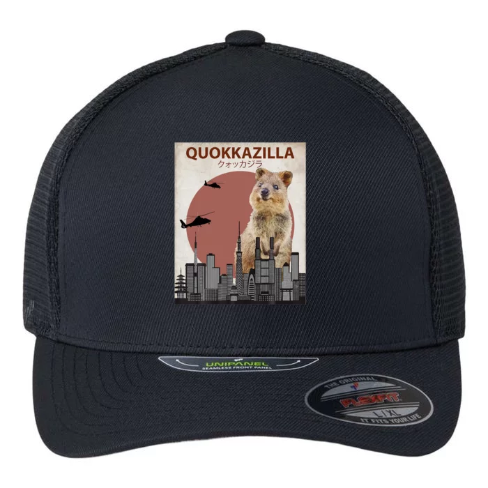 Quokkazilla Funny Quokka Flexfit Unipanel Trucker Cap