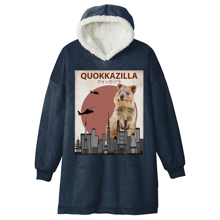 Quokkazilla Funny Quokka Hooded Wearable Blanket