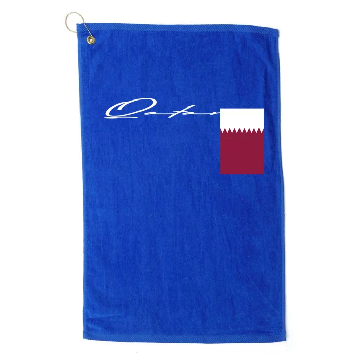 Qatar Flag Signature Patriotic Pole Cool Gift Platinum Collection Golf Towel