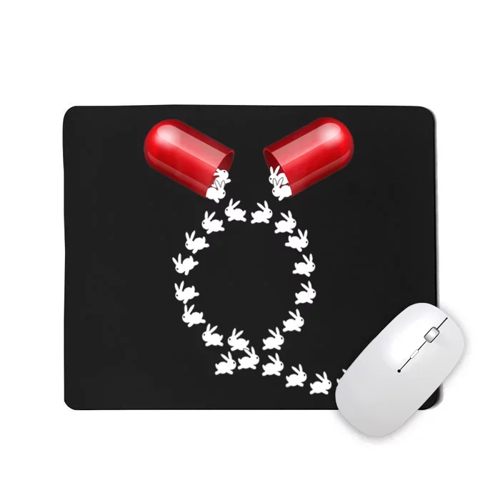 Qanon Follow The White Rabbit Red Pill Q Anon Pilled Mousepad