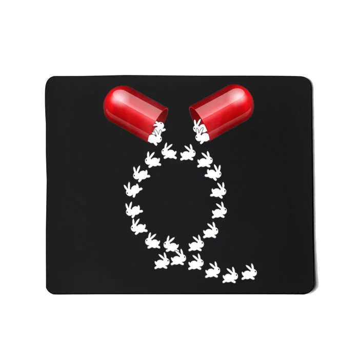 Qanon Follow The White Rabbit Red Pill Q Anon Pilled Mousepad