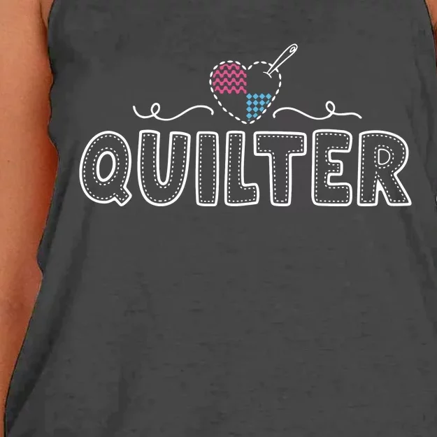 Quilter For Women Quilting Gift Love Quilt Sewing Women's Knotted Racerback Tank