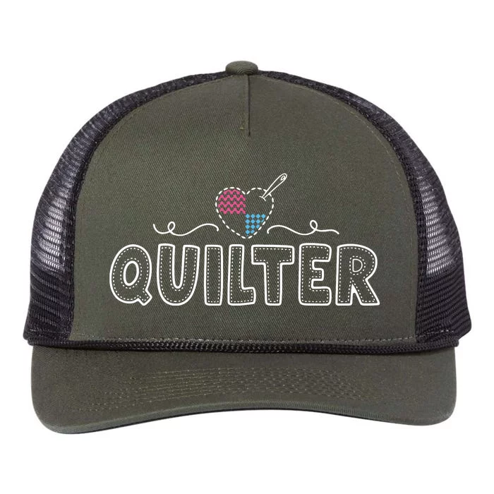 Quilter For Women Quilting Gift Love Quilt Sewing Retro Rope Trucker Hat Cap