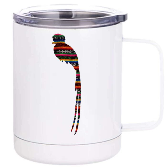 Quetzal Guatemala Chapin Antigua Tikal Tradicional Maya Front & Back 12oz Stainless Steel Tumbler Cup