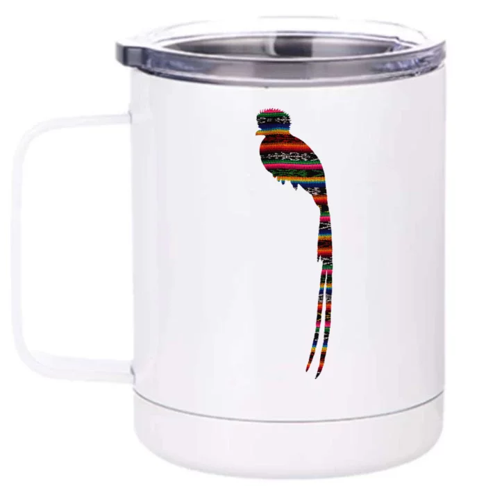 Quetzal Guatemala Chapin Antigua Tikal Tradicional Maya Front & Back 12oz Stainless Steel Tumbler Cup