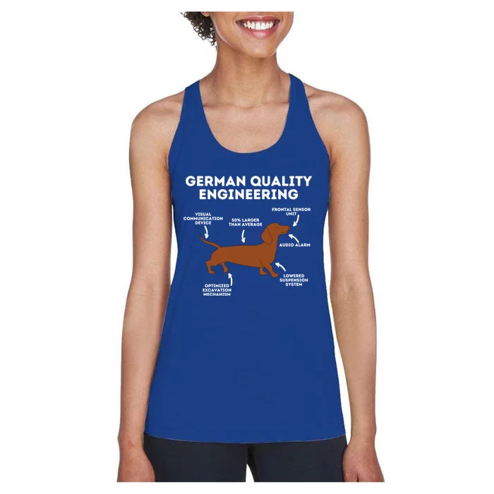 Quality Ger Engineering Gift Dachshund Lover Wiener Dog Funny Gift Women's Racerback Tank