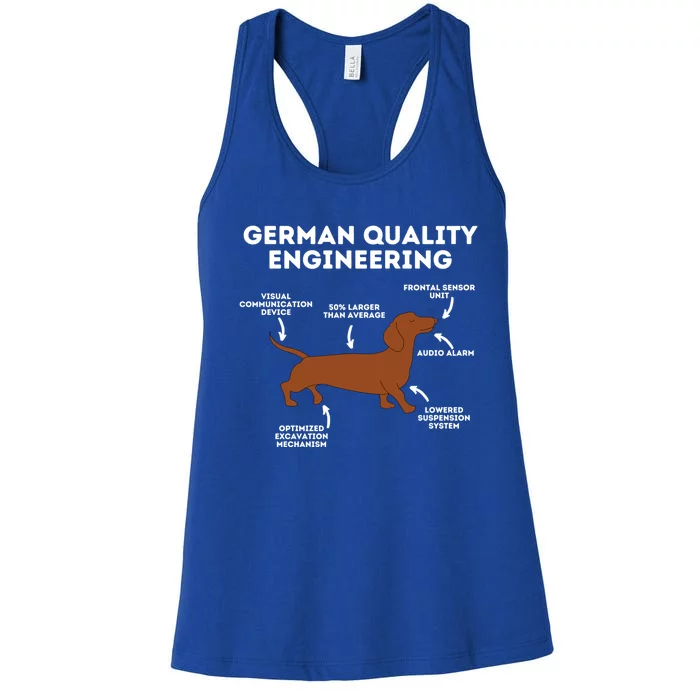 Quality Ger Engineering Gift Dachshund Lover Wiener Dog Funny Gift Women's Racerback Tank