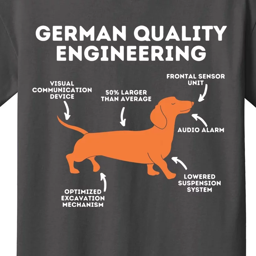 Quality German Engineering Dachshund Lover Wiener Dog Kids T-Shirt