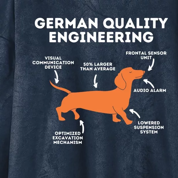 Quality German Engineering Dachshund Lover Wiener Dog Hooded Wearable Blanket