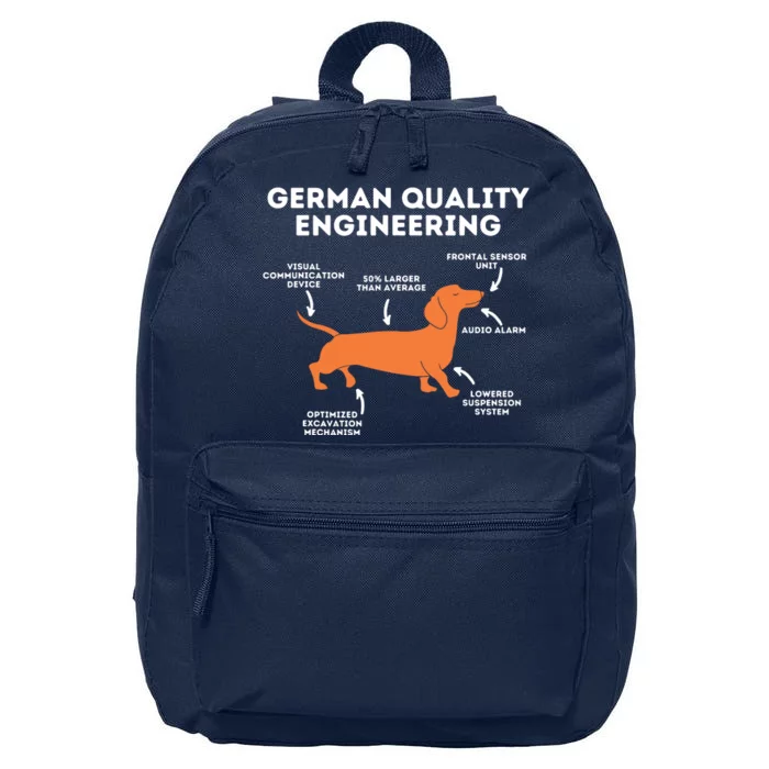 Quality German Engineering Dachshund Lover Wiener Dog 16 in Basic Backpack