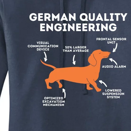 Quality German Engineering Dachshund Lover Wiener Dog Women's Pullover Hoodie