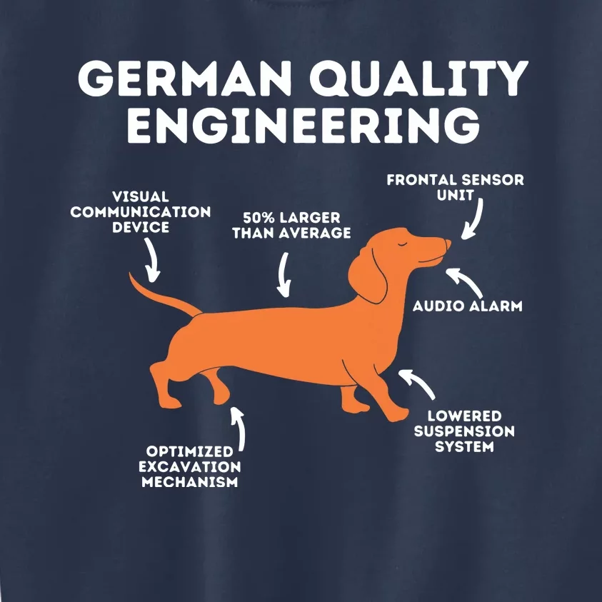 Quality German Engineering Dachshund Lover Wiener Dog Kids Sweatshirt