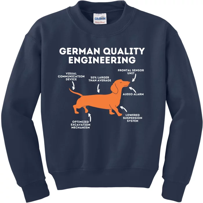 Quality German Engineering Dachshund Lover Wiener Dog Kids Sweatshirt