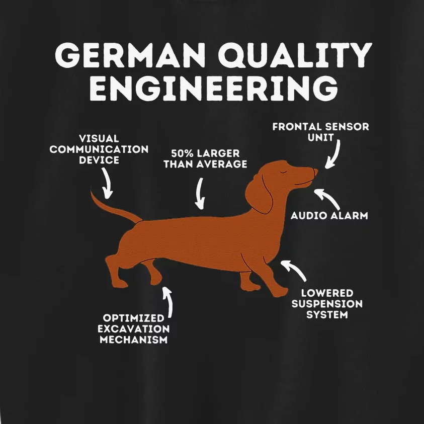 Quality German Engineering Dachshund Lover Kids Sweatshirt