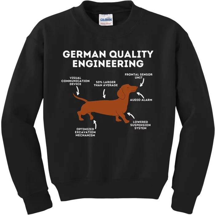 Quality German Engineering Dachshund Lover Kids Sweatshirt