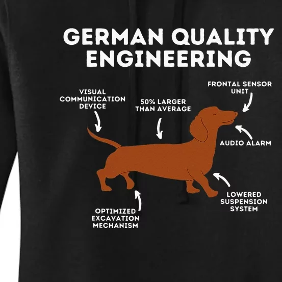 Quality German Engineering Dachshund Lover Wiener Dog Women's Pullover Hoodie