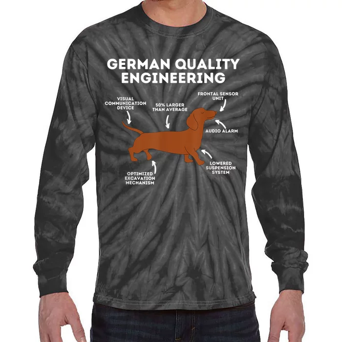 Quality German Engineering Dachshund Lover Wiener Dog Tie-Dye Long Sleeve Shirt