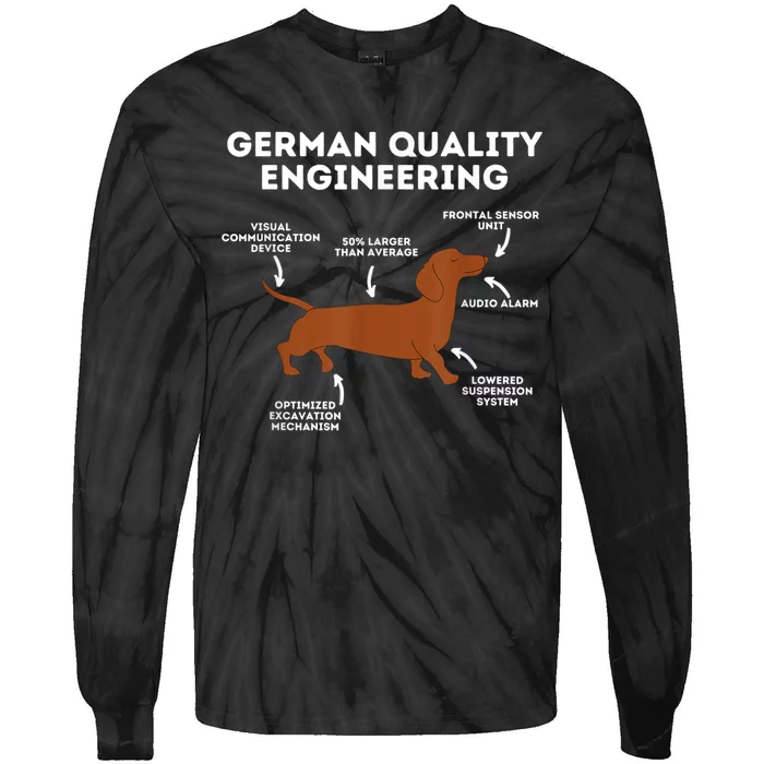 Quality German Engineering Dachshund Lover Wiener Dog Tie-Dye Long Sleeve Shirt