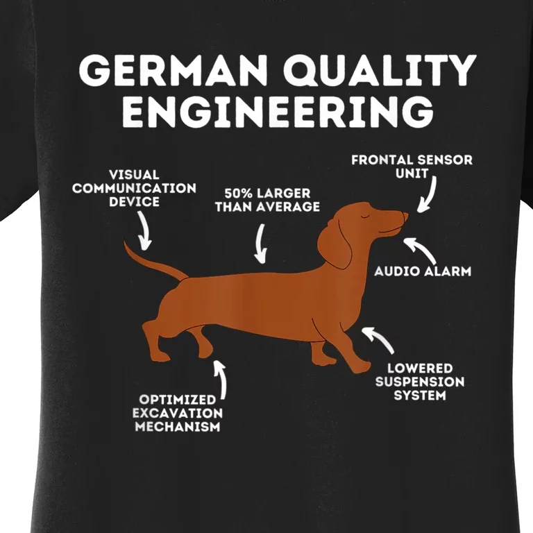 Quality German Engineering Dachshund Lover Wiener Dog Women's T-Shirt