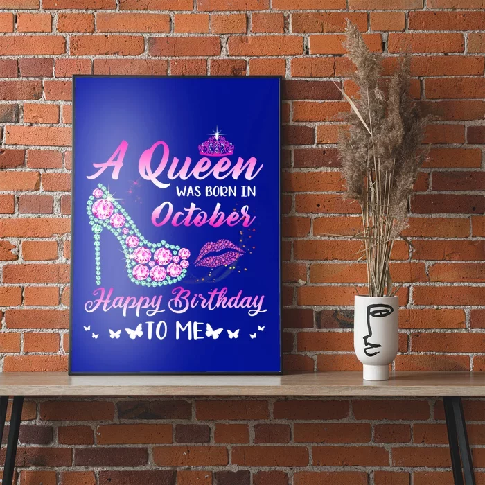 Queencute Giftwascute Giftborn Incute Giftoctober Cute Funnycute Gifthappy Birth Poster