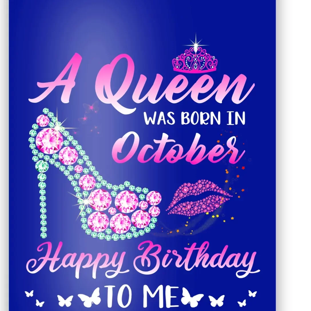 Queencute Giftwascute Giftborn Incute Giftoctober Cute Funnycute Gifthappy Birth Poster