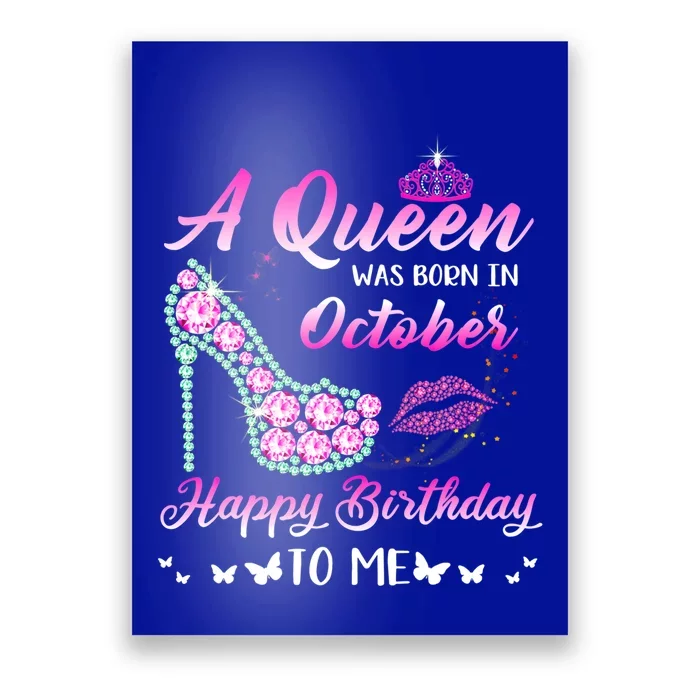 Queencute Giftwascute Giftborn Incute Giftoctober Cute Funnycute Gifthappy Birth Poster