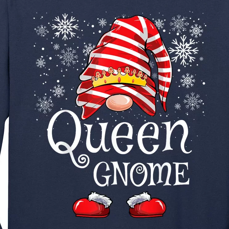 Queen Gnome Matching Family Gnomes Funny Christmas Tall Long Sleeve T-Shirt