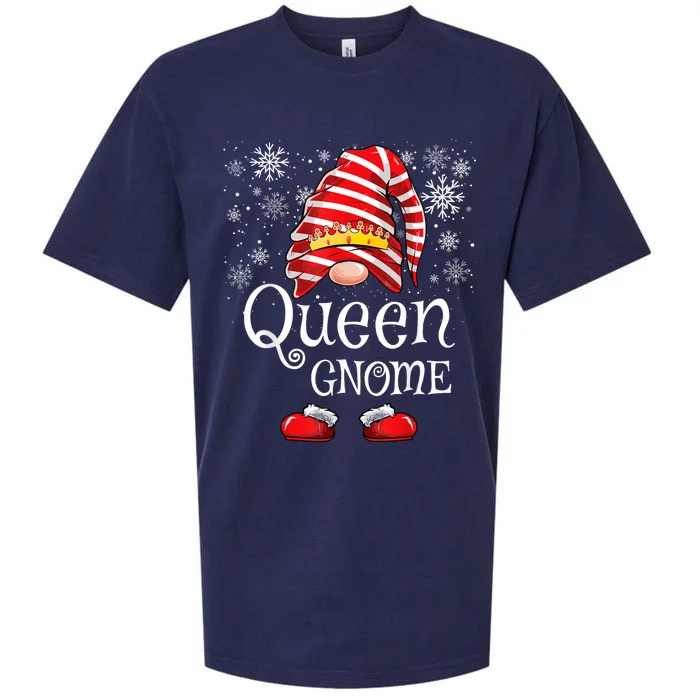 Queen Gnome Matching Family Gnomes Funny Christmas Sueded Cloud Jersey T-Shirt