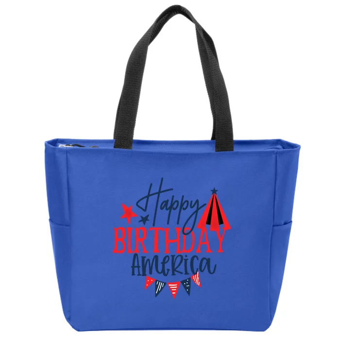 Quote Happy Birthday America Saying 4th Of Jzly Funny Gift Zip Tote Bag