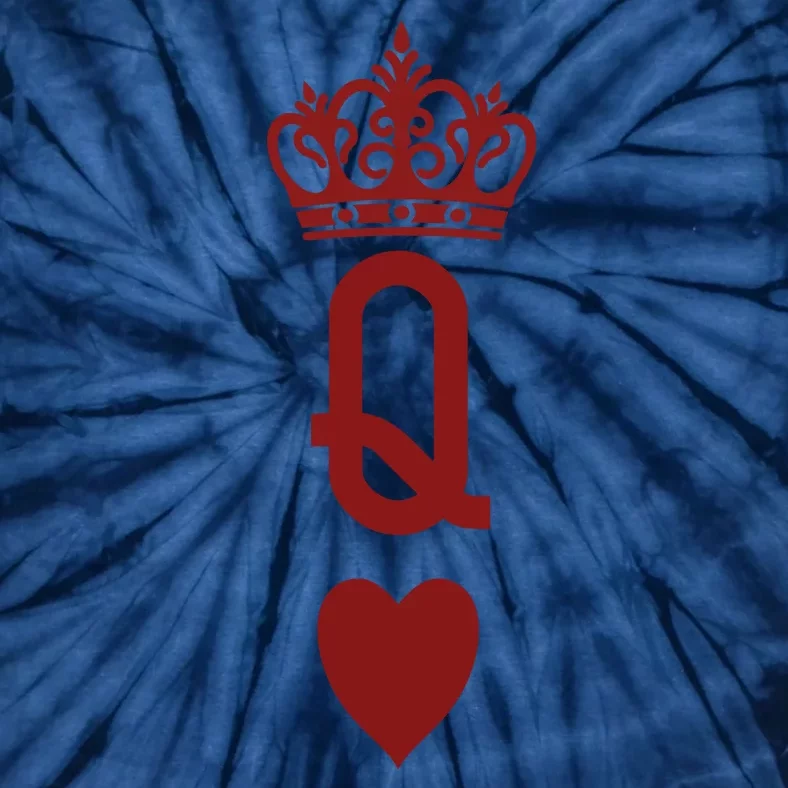 Queen Heart Cool Playing Card Tie-Dye T-Shirt