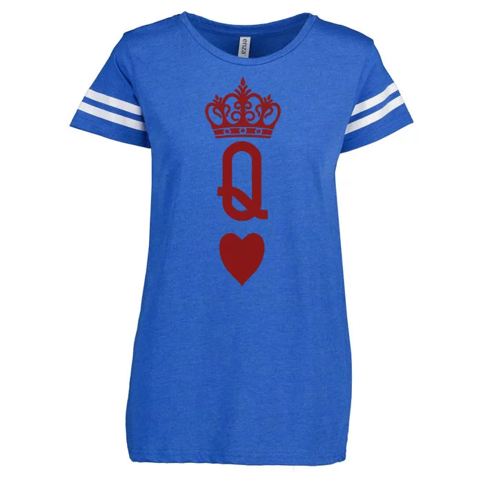 Queen Heart Cool Playing Card Enza Ladies Jersey Football T-Shirt