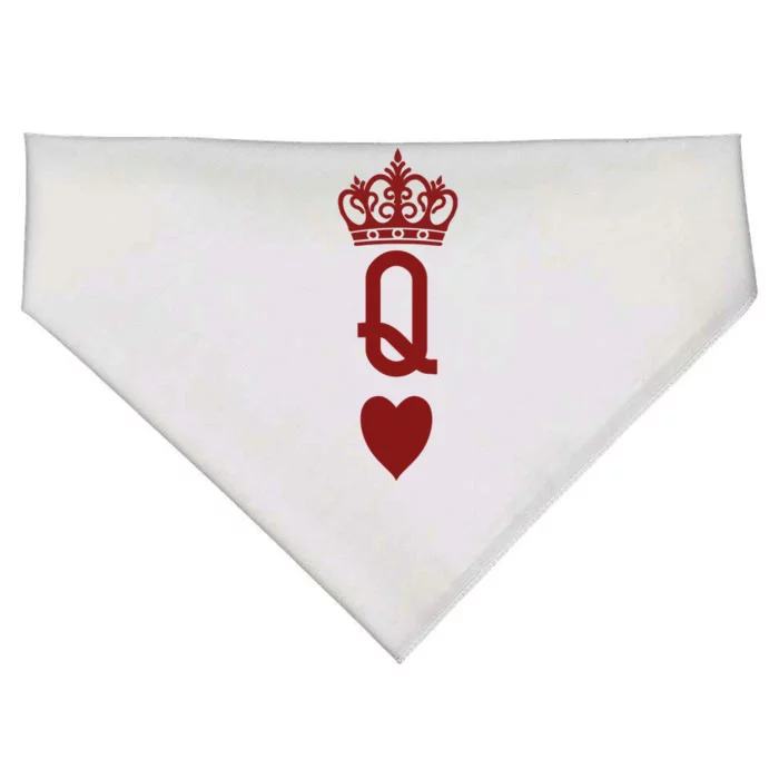 Queen Heart Cool Playing Card USA-Made Doggie Bandana