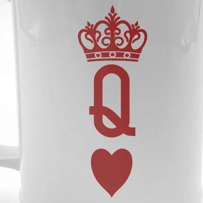 Queen Heart Cool Playing Card Front & Back Beer Stein