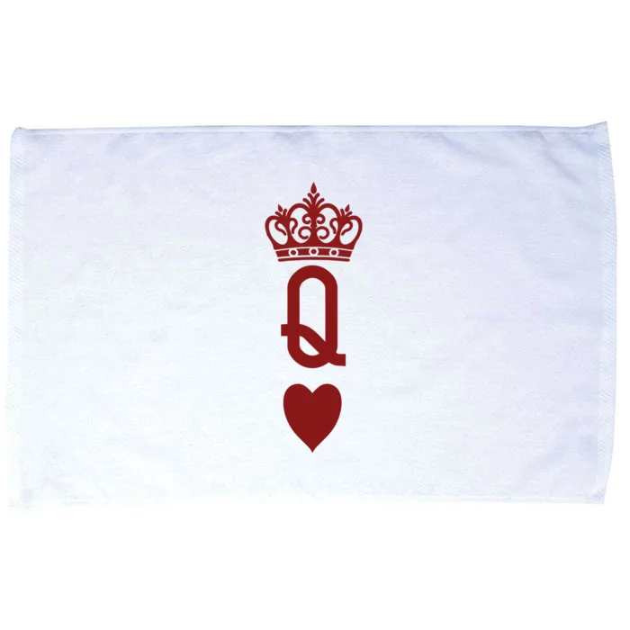 Queen Heart Cool Playing Card Microfiber Hand Towel